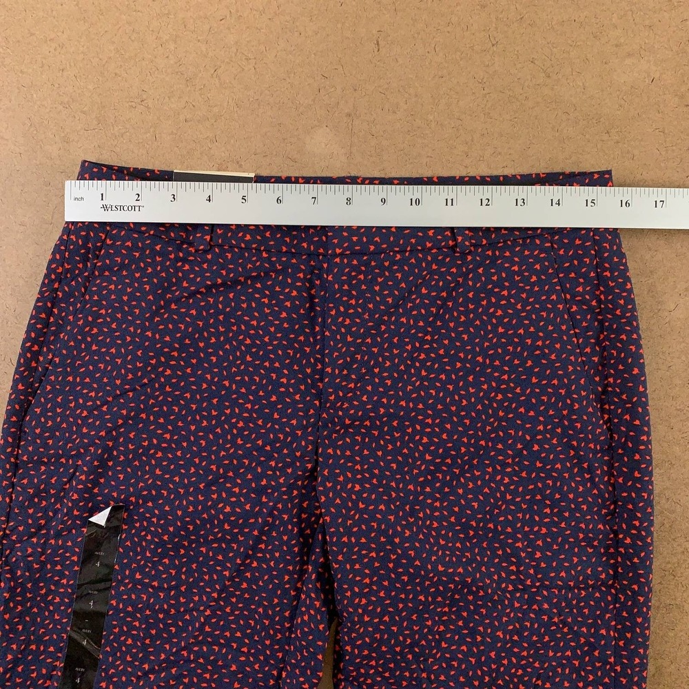 Banana Republic Womens Avery Ankle Length Cropped Pants Blue Red Mid Rise 4 New - Picture 3 of 10